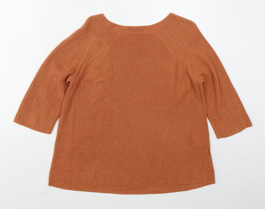 Womens UK Size S Mango Orange Pullover Jumper