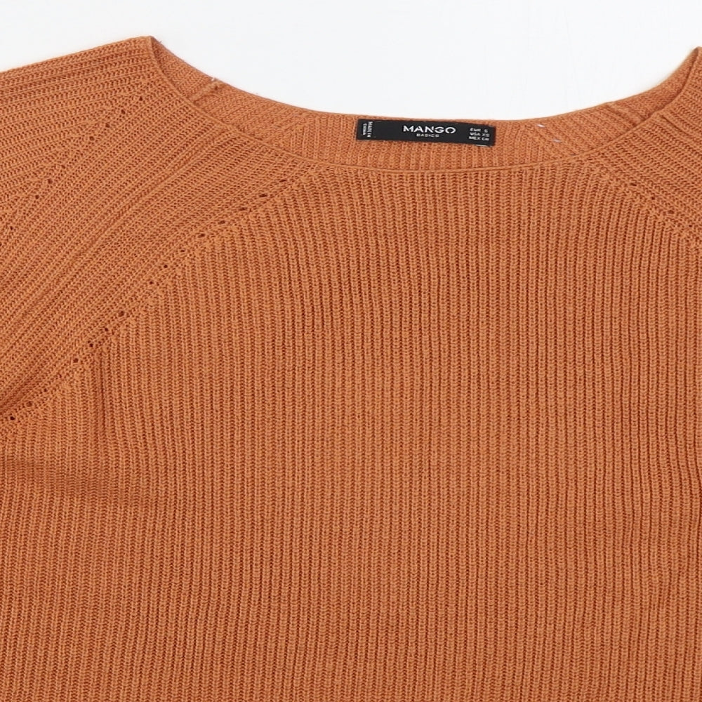 Womens UK Size S Mango Orange Pullover Jumper