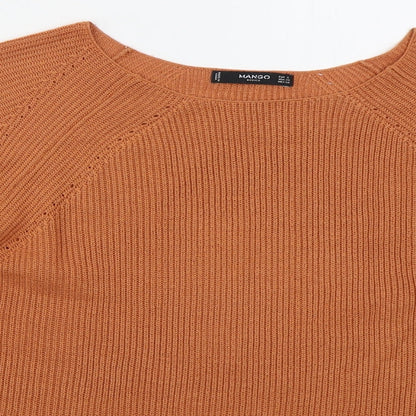 Womens UK Size S Mango Orange Pullover Jumper