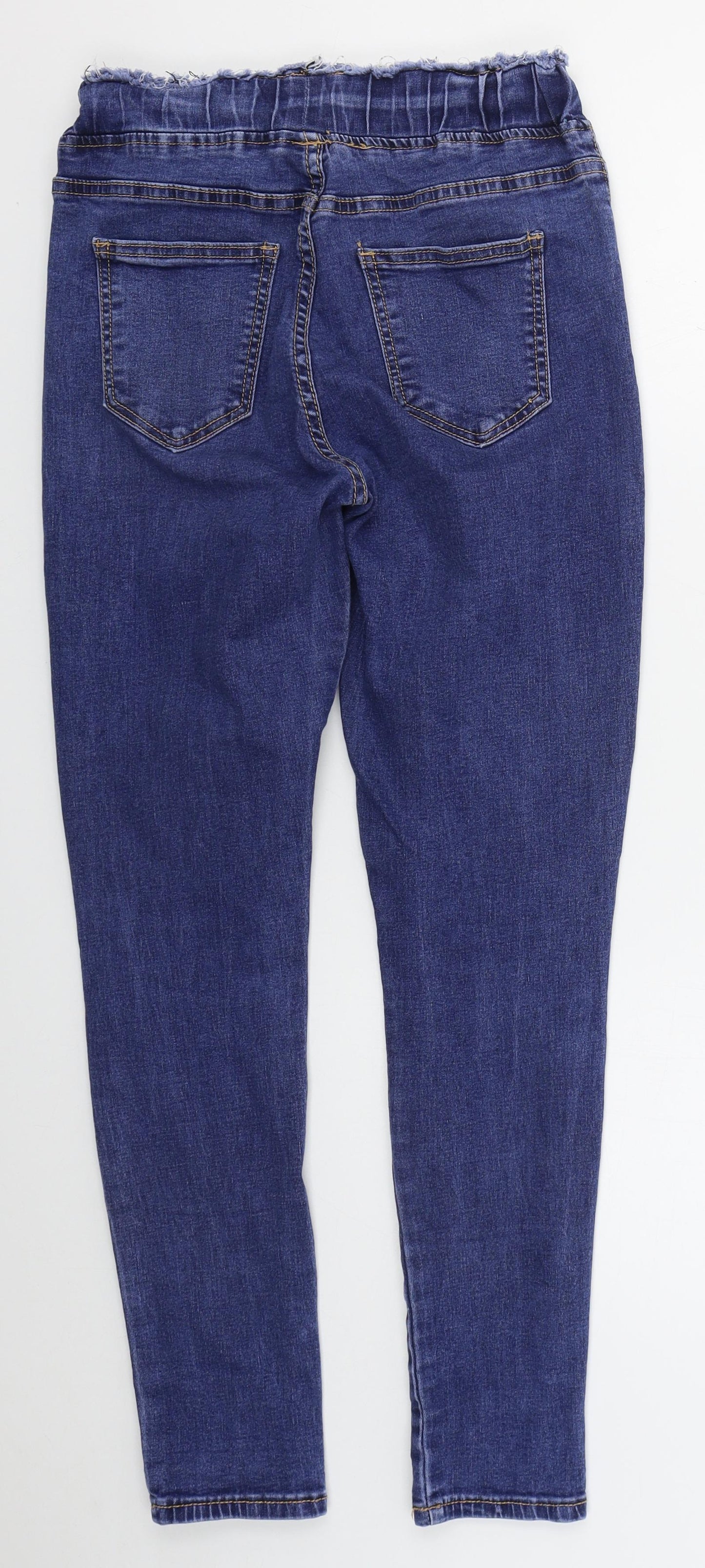 The Casual Company Womens Blue  Cotton Skinny Jeans Size 10 L29 in Regular Drawstring