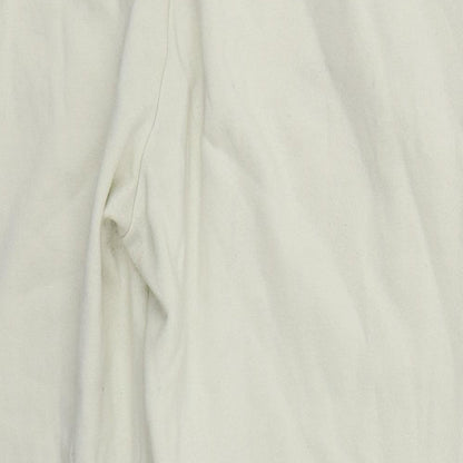 Womens UK Size L Zara Regular Fit Sweatpants Ivory Trousers