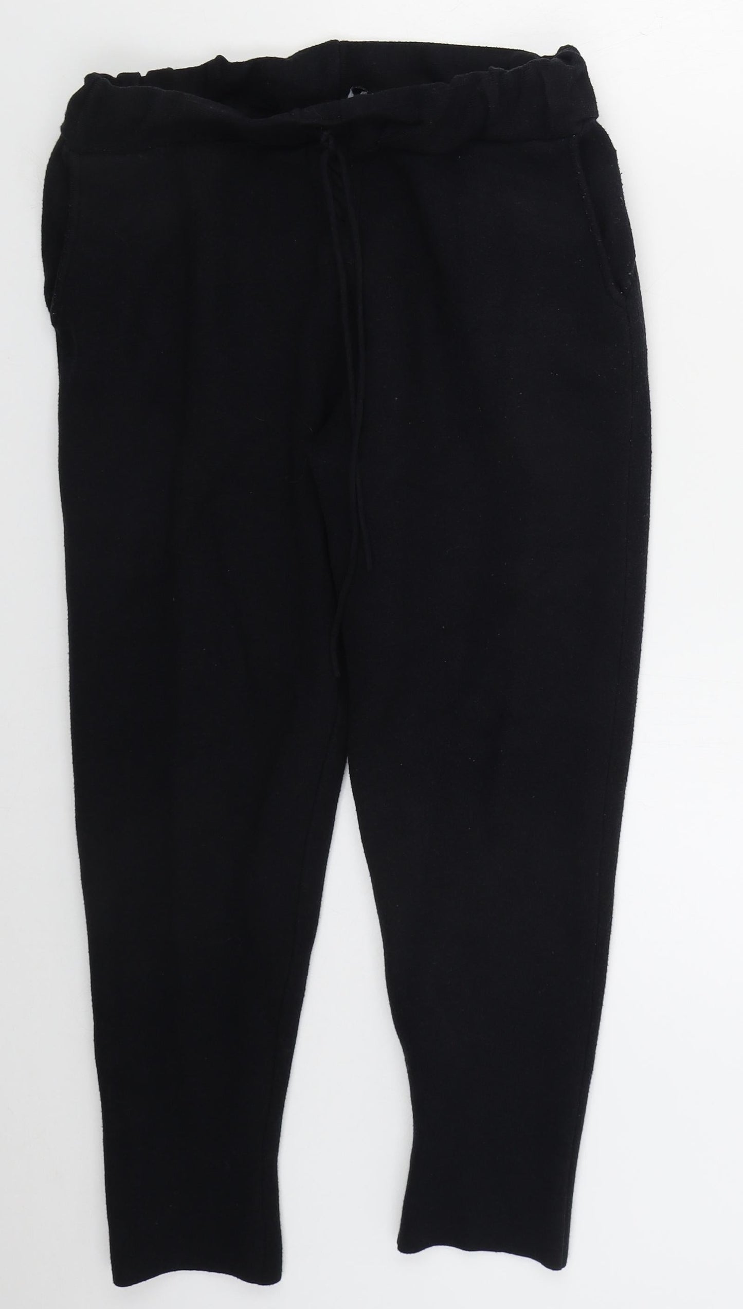 Womens UK Size M Zara Regular Fit Sweatpants Black Trousers