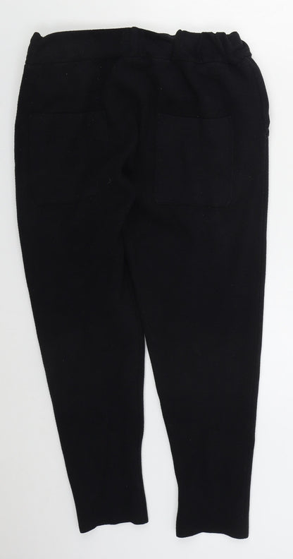 Womens UK Size M Zara Regular Fit Sweatpants Black Trousers