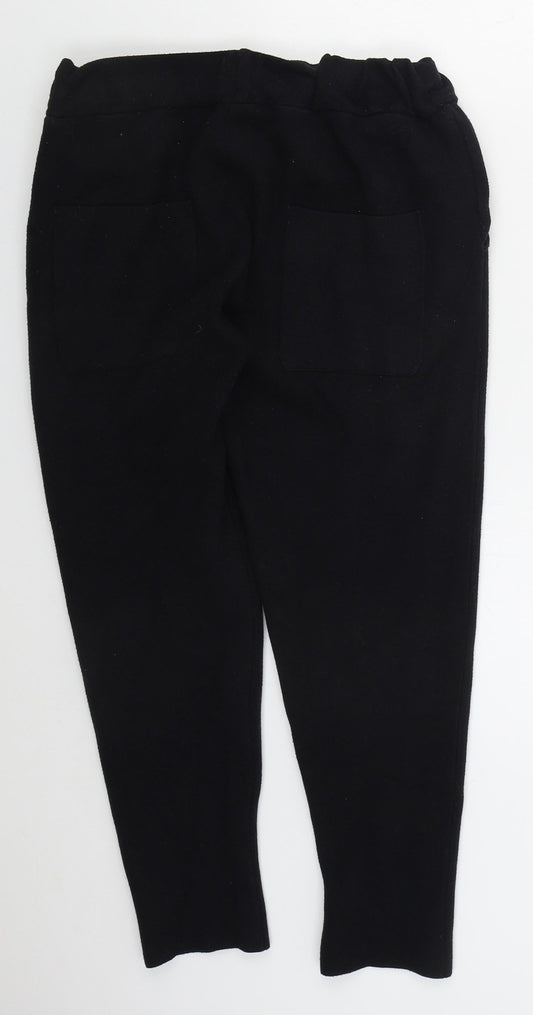 Womens UK Size M Zara Regular Fit Sweatpants Black Trousers