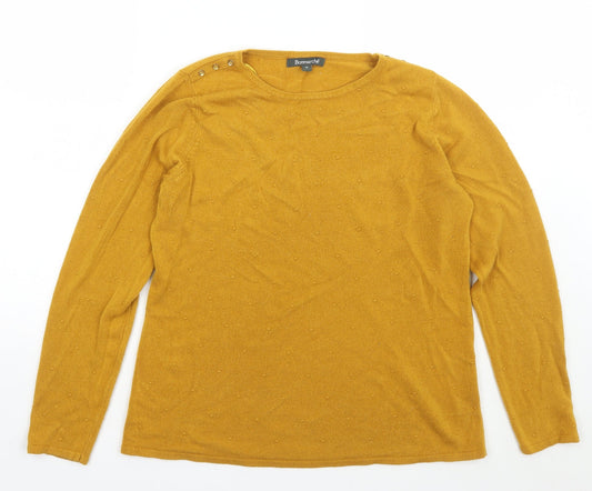 Womens UK Size 14 Bonmarché Yellow Pullover Jumper
