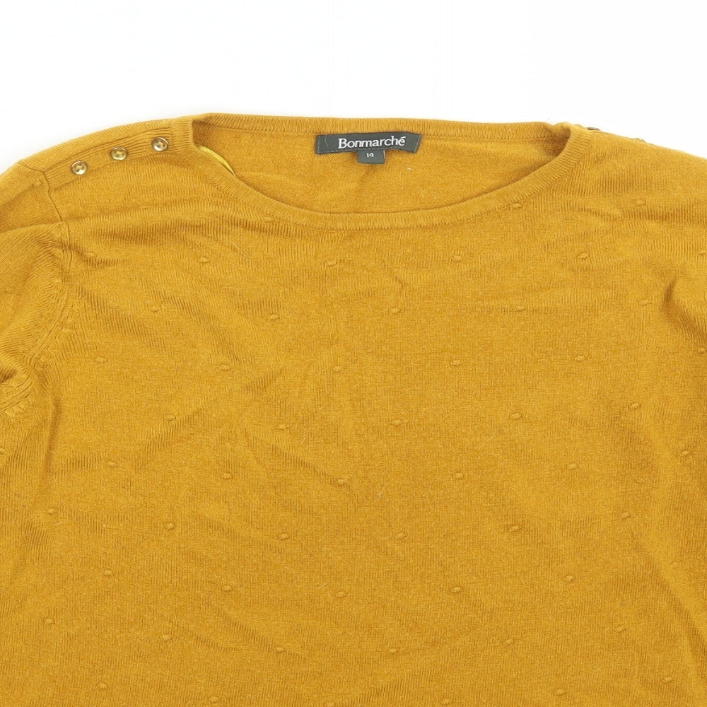 Womens UK Size 14 Bonmarché Yellow Pullover Jumper