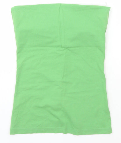 Womens UK Size 10 Topshop Green Basic T-Shirt