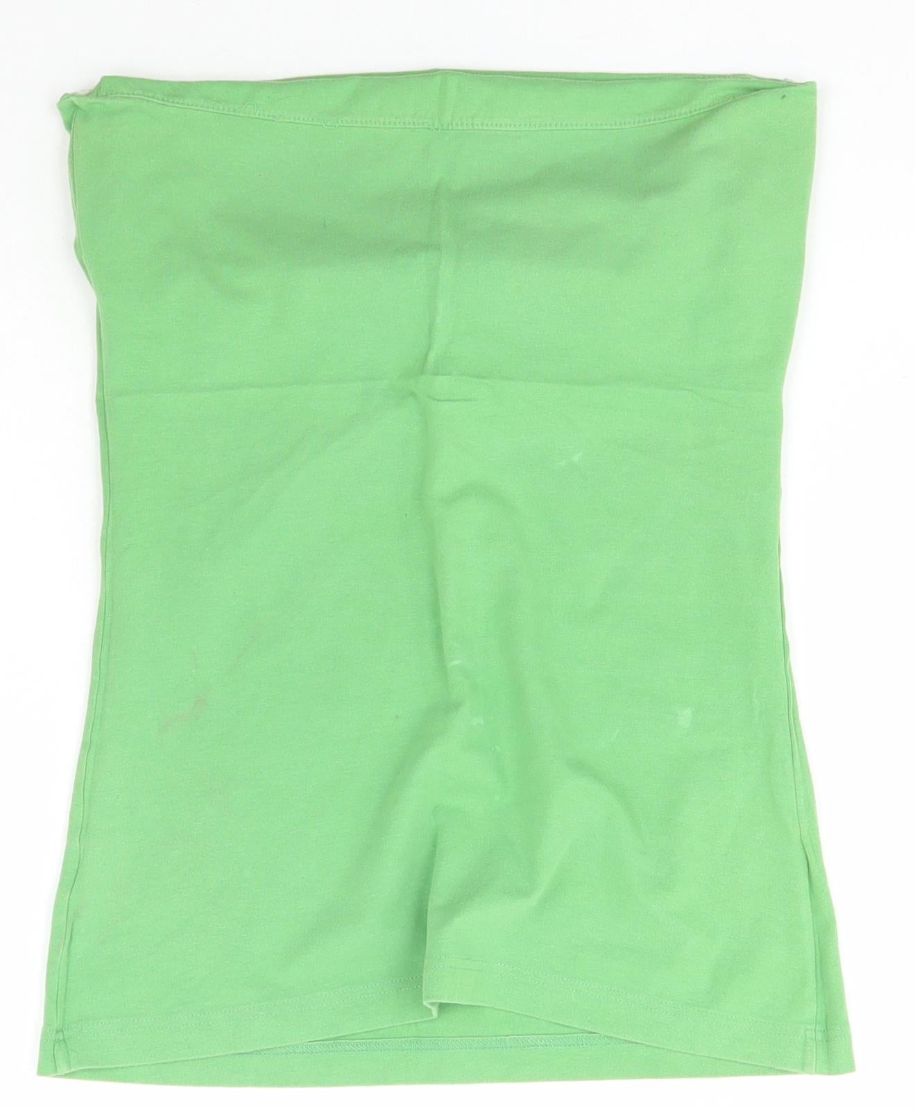 Womens UK Size 10 Topshop Green Basic T-Shirt