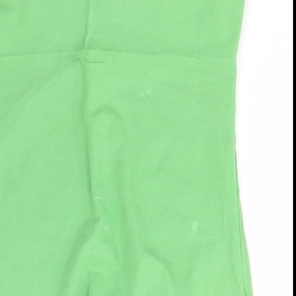 Womens UK Size 10 Topshop Green Basic T-Shirt