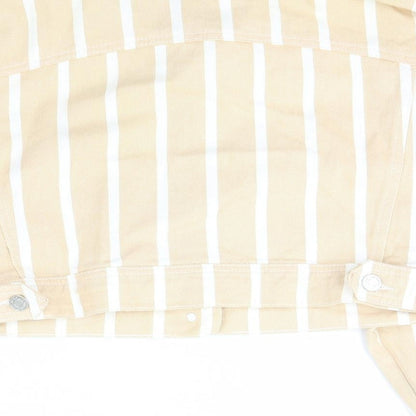 Missguided Womens Beige Striped  Jacket Coat Size 8  Button