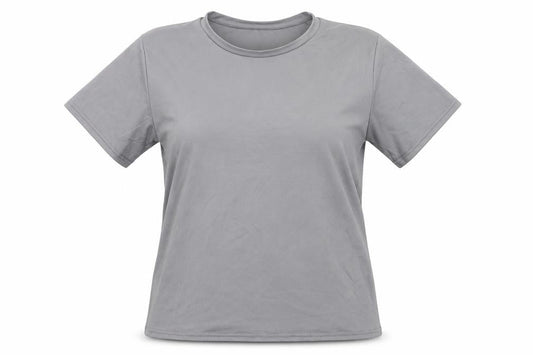 Preworn Womens Grey  Polyamide Basic T-Shirt Size XL Scoop Neck Pullover