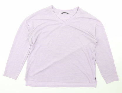 Dunnes Stores Womens Purple V-Neck  Polyester Pullover Jumper Size M