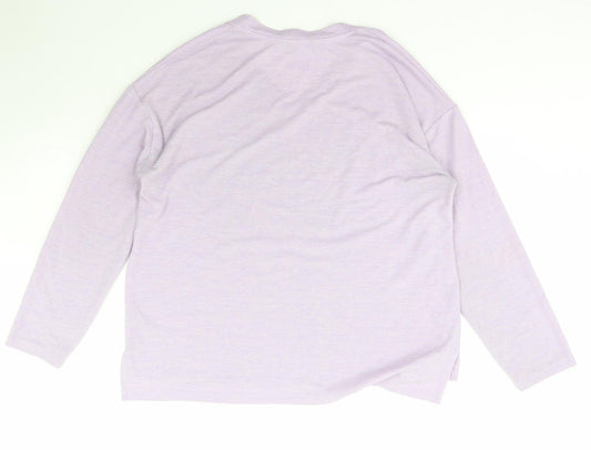 Dunnes Stores Womens Purple V-Neck  Polyester Pullover Jumper Size M