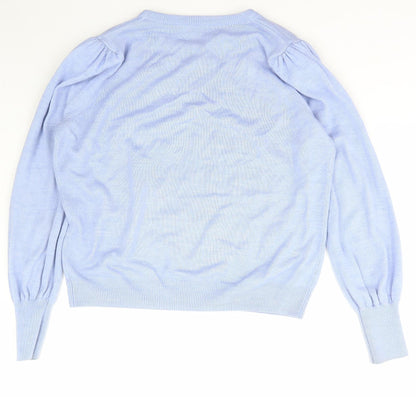 Womens UK Size M Papaya Blue Pullover Jumper