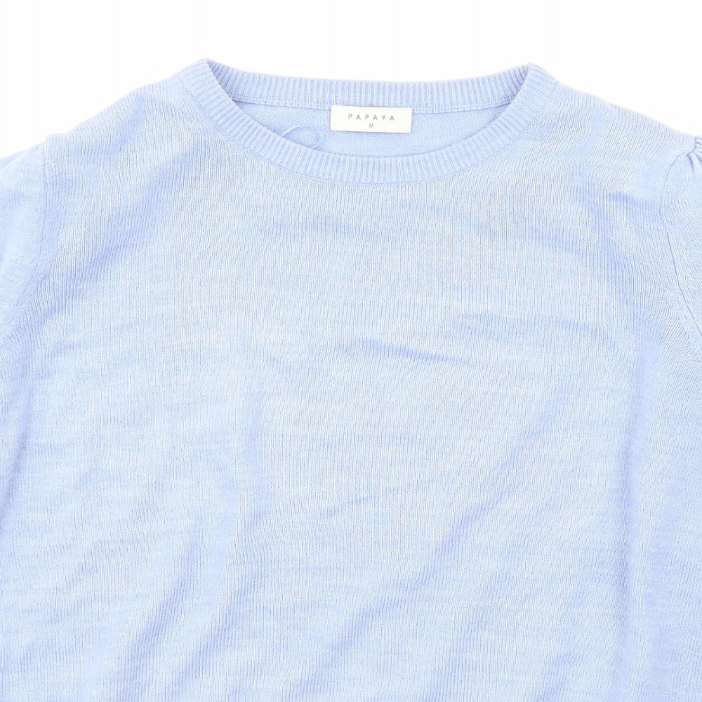 Womens UK Size M Papaya Blue Pullover Jumper