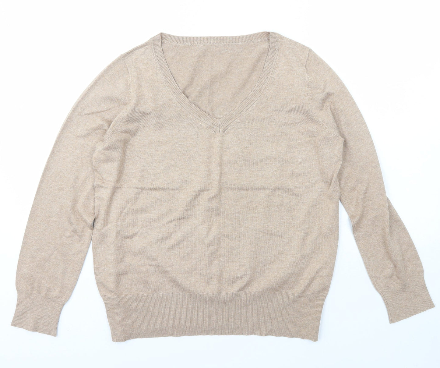 Womens UK Size M Preworn Beige Pullover Jumper