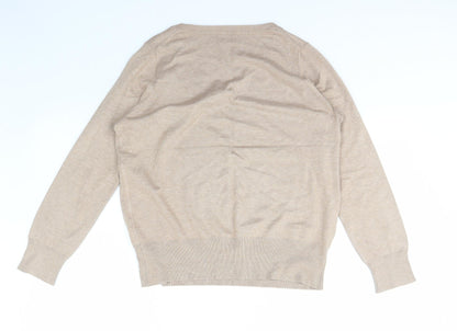 Womens UK Size M Preworn Beige Pullover Jumper