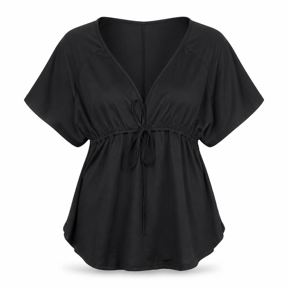 Womens UK Size 10 Zanzea Black Basic Blouse