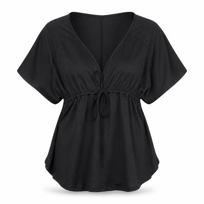 Womens UK Size 10 Zanzea Black Basic Blouse