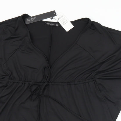 Womens UK Size 10 Zanzea Black Basic Blouse