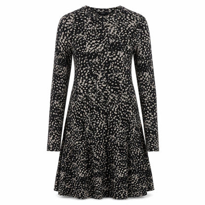 River Island Womens Black Geometric Polyester Fit & Flare  Size 6  Round Neck