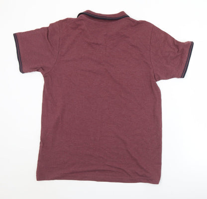 Orginals Mens Purple  Cotton  Polo Size M Collared Button