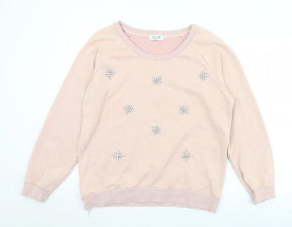 Molly Bracken Womens Pink  Cotton Pullover Sweatshirt Size XL