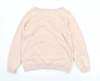 Molly Bracken Womens Pink  Cotton Pullover Sweatshirt Size XL