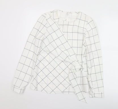 Womens UK Size 8 F&F White Wrap Blouse