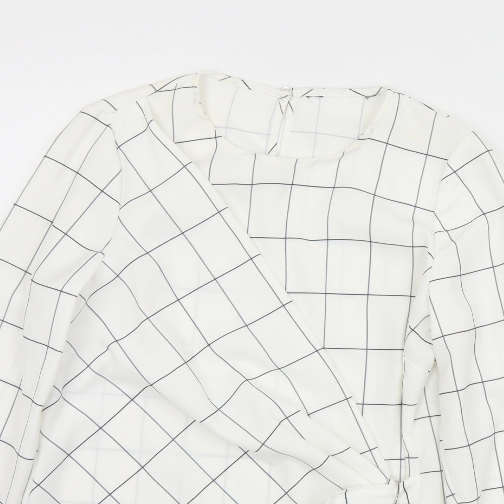 Womens UK Size 8 F&F White Wrap Blouse