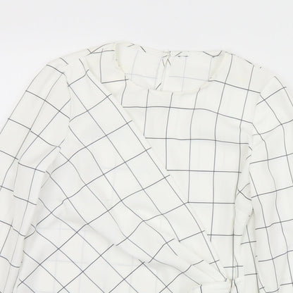 Womens UK Size 8 F&F White Wrap Blouse