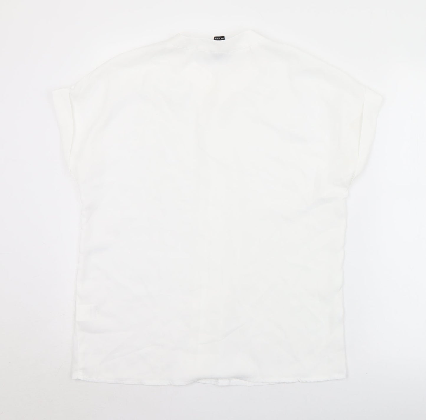SheIn Womens White  Polyester Basic Blouse Size S Round Neck