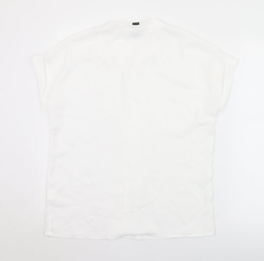 SheIn Womens White  Polyester Basic Blouse Size S Round Neck