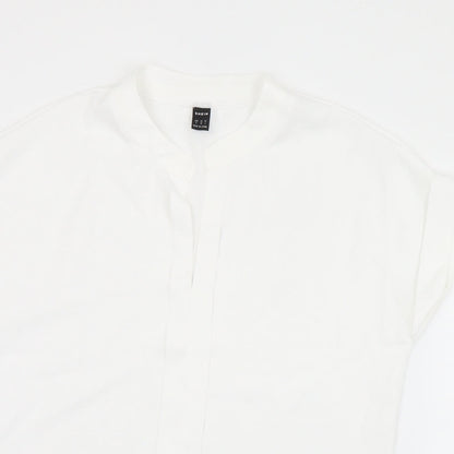 SheIn Womens White  Polyester Basic Blouse Size S Round Neck