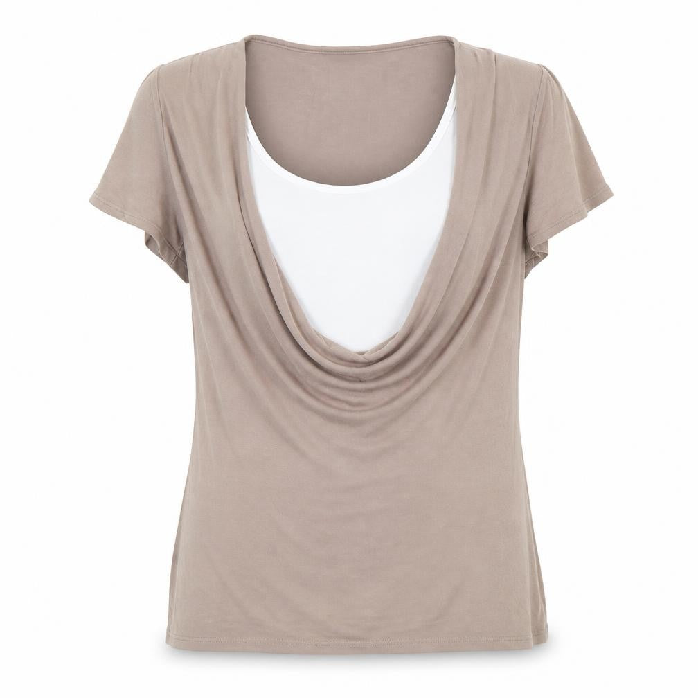 Womens UK Size 10 BHS Brown Basic T-Shirt