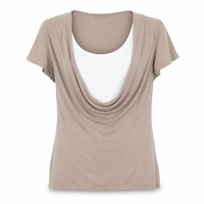 Womens UK Size 10 BHS Brown Basic T-Shirt