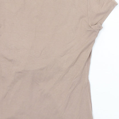 Womens UK Size 10 BHS Brown Basic T-Shirt