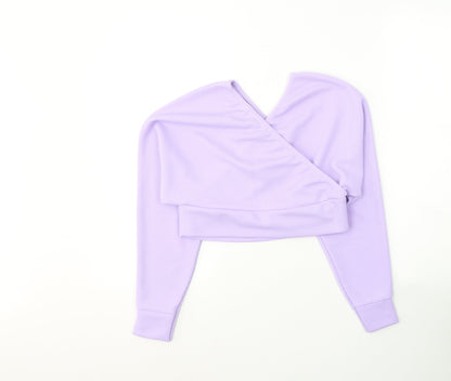 Womens UK Size 8 FEMME LUXE Purple Cropped Blouse