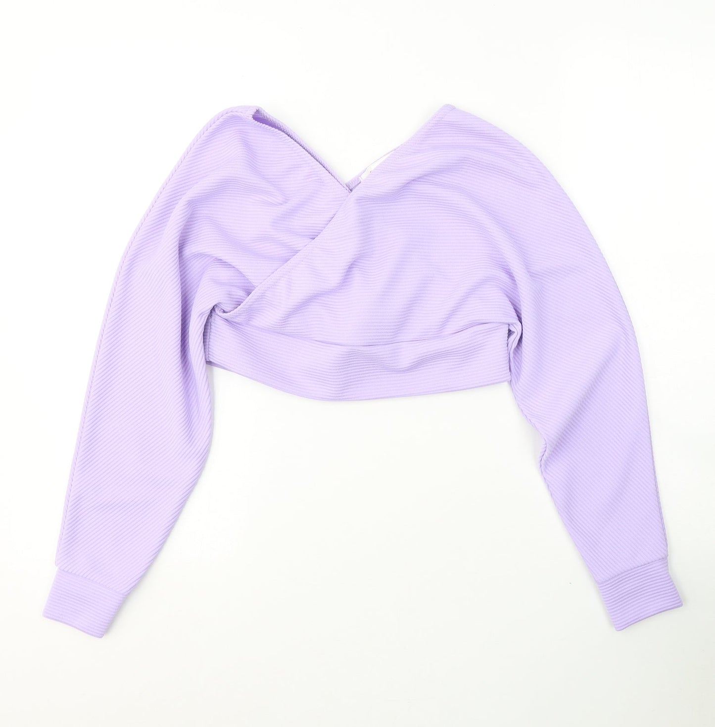 Womens UK Size 8 FEMME LUXE Purple Cropped Blouse