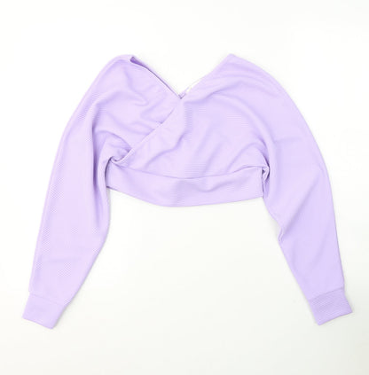 Womens UK Size 8 FEMME LUXE Purple Cropped Blouse
