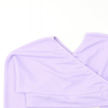 Womens UK Size 8 FEMME LUXE Purple Cropped Blouse