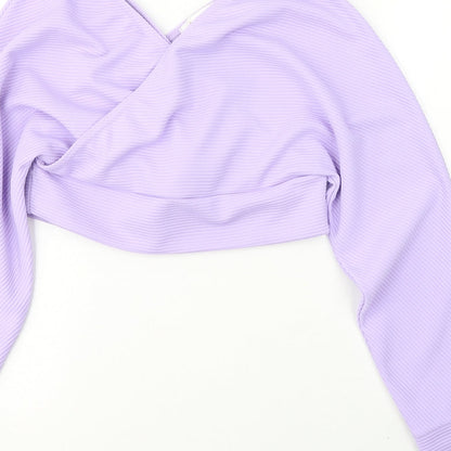 Womens UK Size 8 FEMME LUXE Purple Cropped Blouse