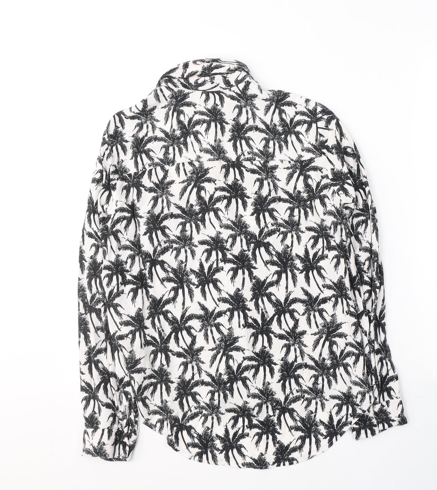Womens UK Size 10 New Look White Basic Button-Up
