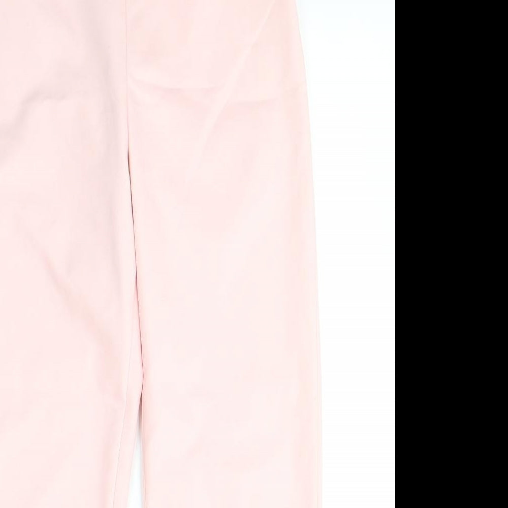 Womens UK Size 12 Stradivarius Regular Fit Cropped Pink Trousers