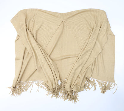 Florence + Fred Womens Beige V-Neck  Acrylic Cape Jumper One Size
