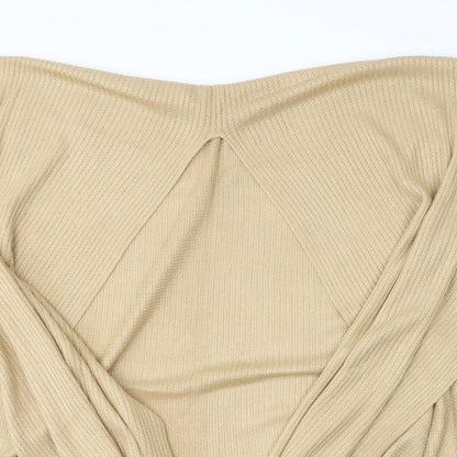 Florence + Fred Womens Beige V-Neck  Acrylic Cape Jumper One Size