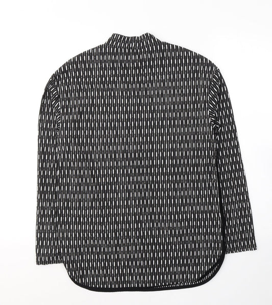 Papaya Womens Black  Polyester Basic Blouse Size S Round Neck