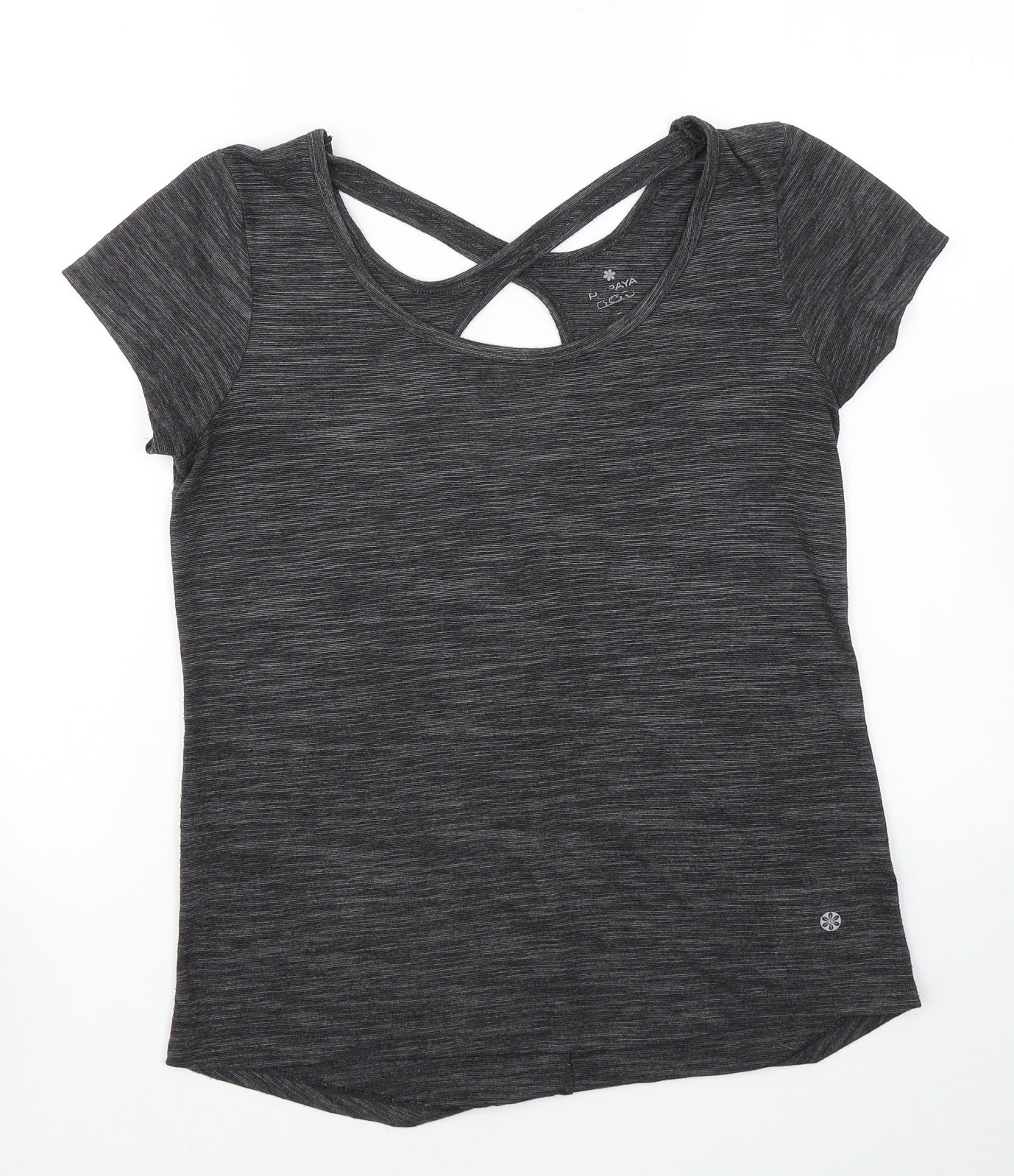 Womens UK Size S Papaya Grey Basic T-Shirt