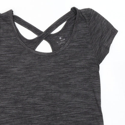 Womens UK Size S Papaya Grey Basic T-Shirt