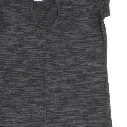 Womens UK Size S Papaya Grey Basic T-Shirt